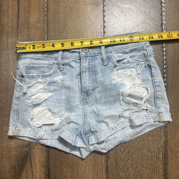 Lot of 2 American Eagle & Abercrombie Blue Denim Distressed Shorts (0/00) W27 - Picture 8 of 10